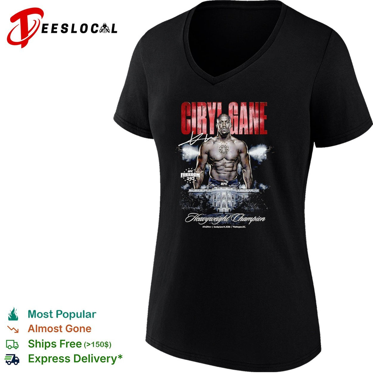 Ciryl Gane UFC Freedom 250 Heavyweight Champion Washington DC 2026 shirt