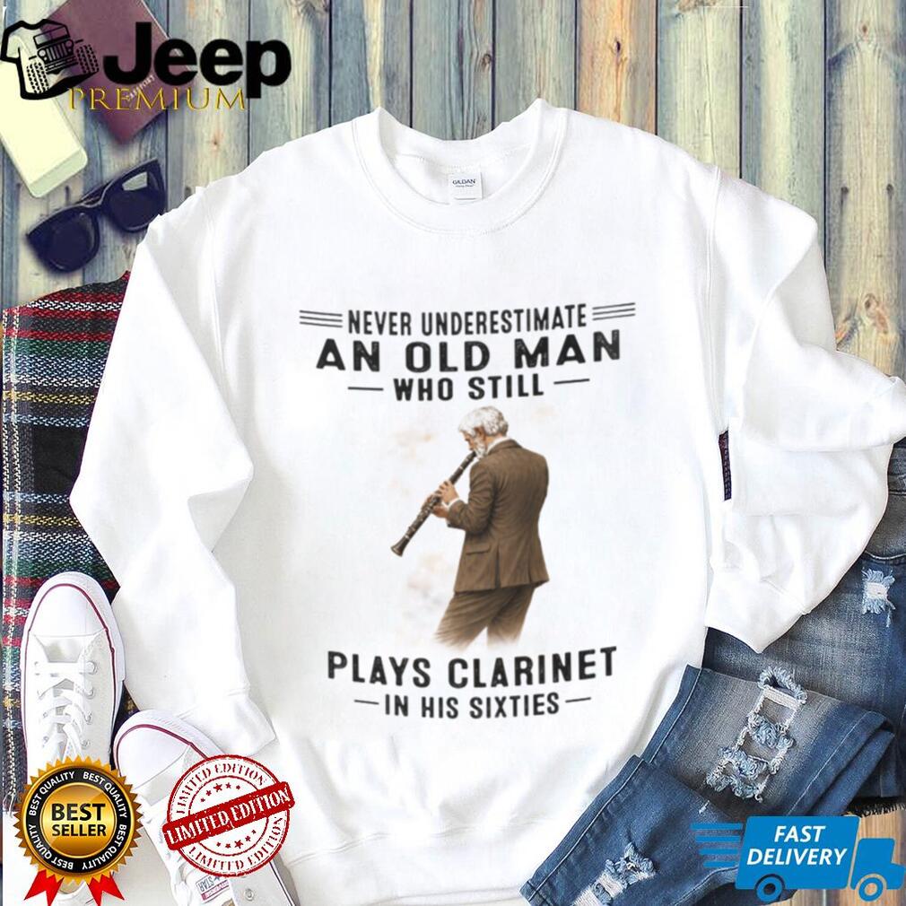 Clarinet Player Old Man Music Lover 60th Birthday Shirt