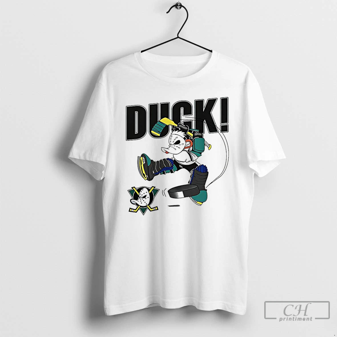 Classic Anaheim Mighty Ducks Mascot Playing Hockey 90s