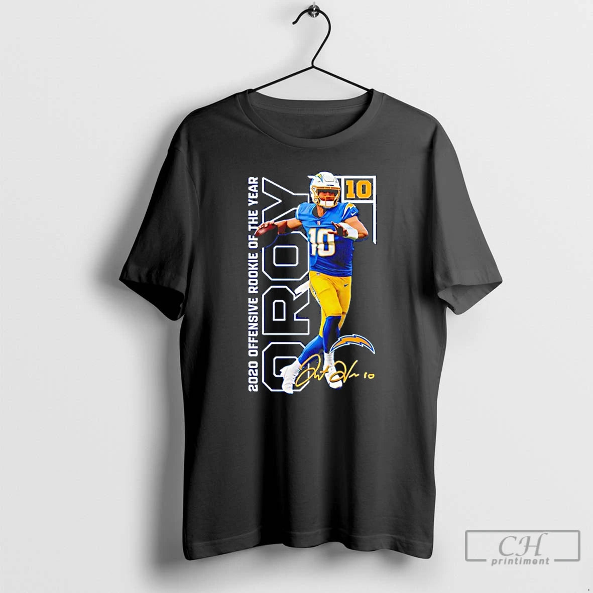 Classic Justin Herbert Los Angeles Chargers 2020 Offensive Rookie Of The Year Signature T Shirts