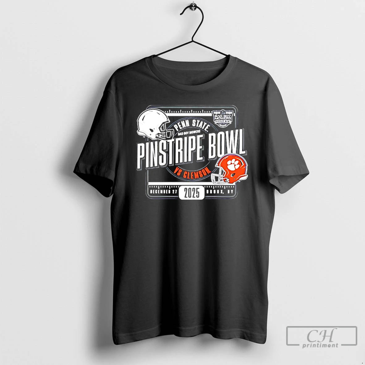 Classic Penn State Vs Clemson 2025 Bad Boy Mowers Pinstripe Bowl Helmets T Shirts Sweater