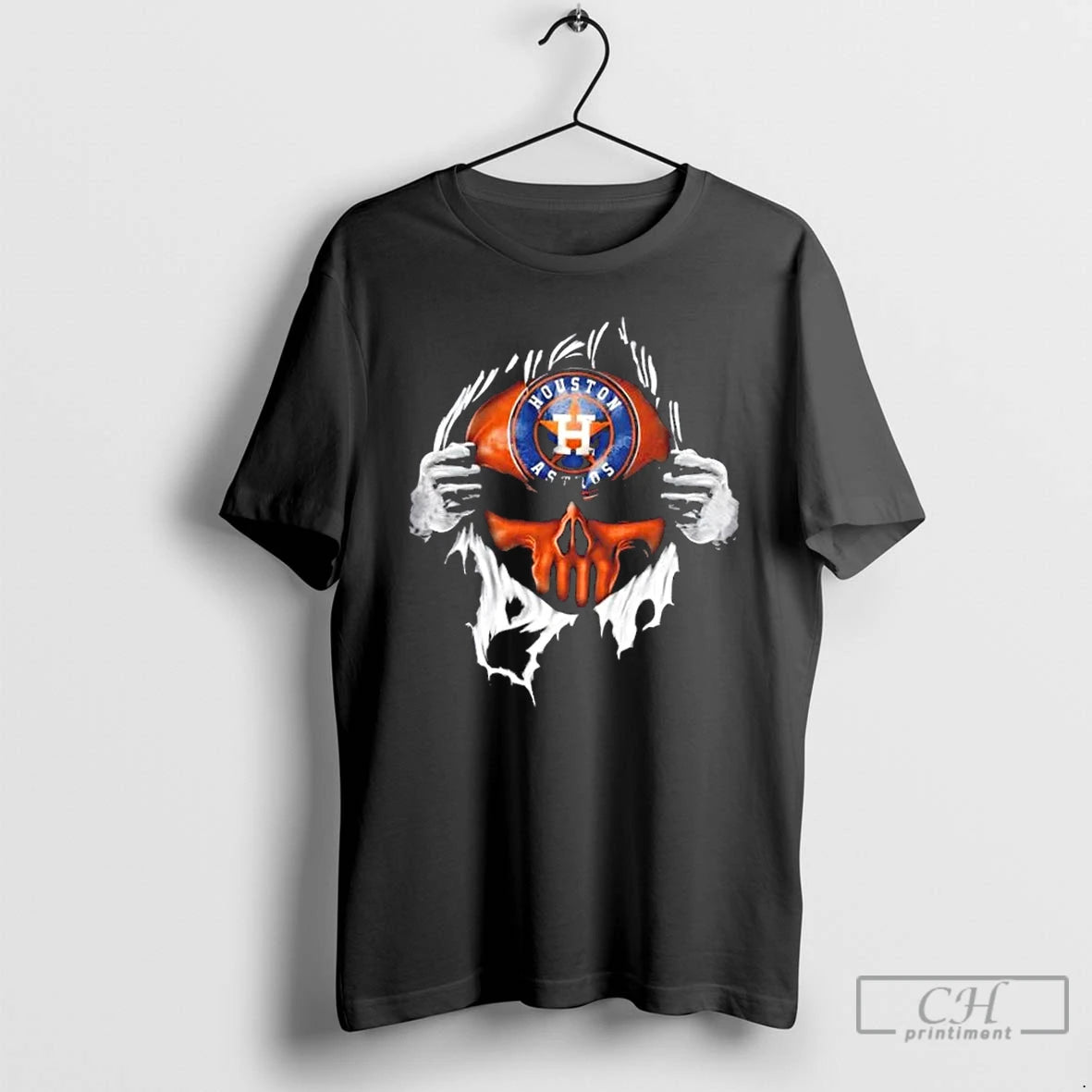 Classic Ripped From The Chest Skull Deep Houston Astros Till The Grave T Shirts Sweater