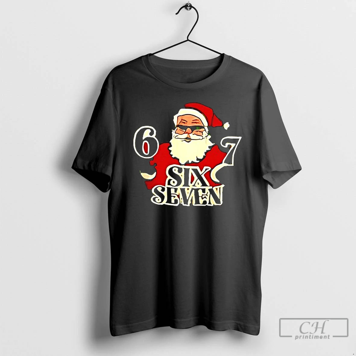 Classic Santa Claus Holding 6 7 Six Seven Merry Christmas