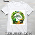 Classic St. Patrick’s Day Wreath with Pot of Gold and Rainbow T Shirt