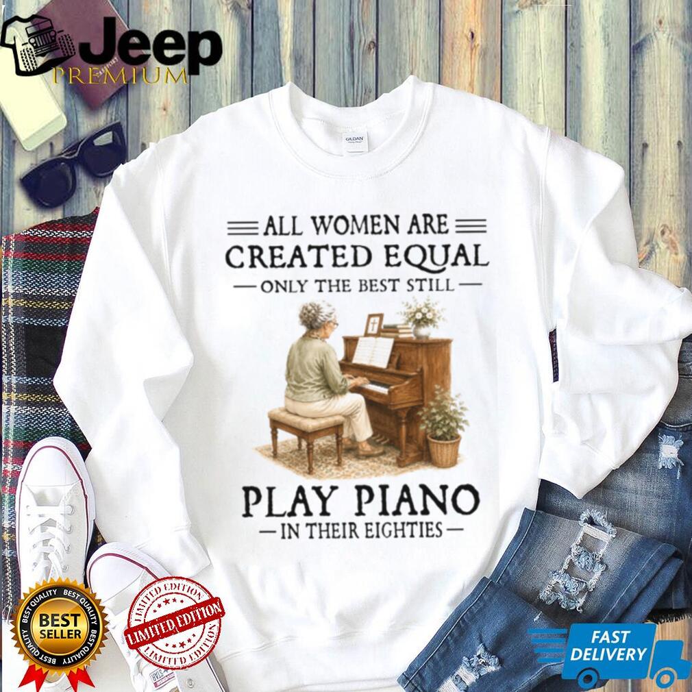 Classical Piano Musician Sheet Music Eighties Birthday Vintage Retro Concert Gift Women Shirt