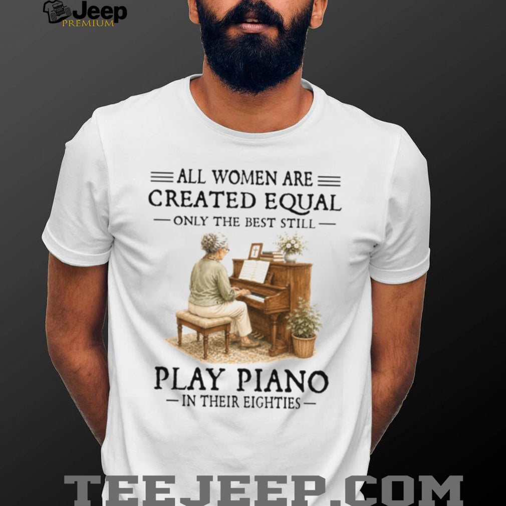 Classical Piano Musician Sheet Music Eighties Birthday Vintage Retro Concert Gift Women Shirt