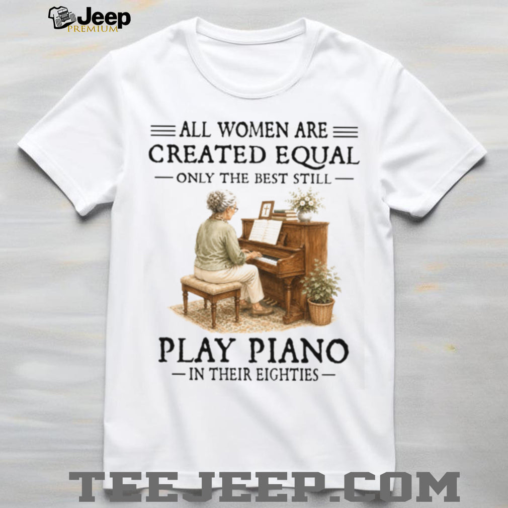 Classical Piano Musician Sheet Music Eighties Birthday Vintage Retro Concert Gift Women Shirt