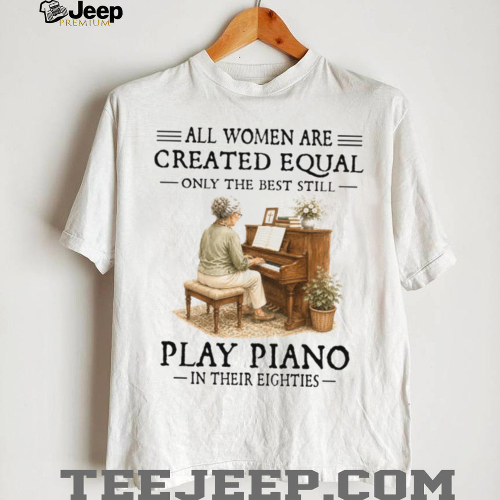 Classical Piano Musician Sheet Music Eighties Birthday Vintage Retro Concert Gift Women Shirt
