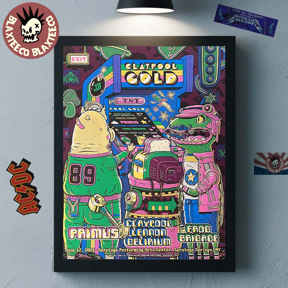 Claypool Gold Primus Claypool Lennon Delirium And Frog Brigade Saratoga Springs New York 2026 Event Poster At Saratoga Performing Arts Center On June 12 2026 Decor Poster Canvas