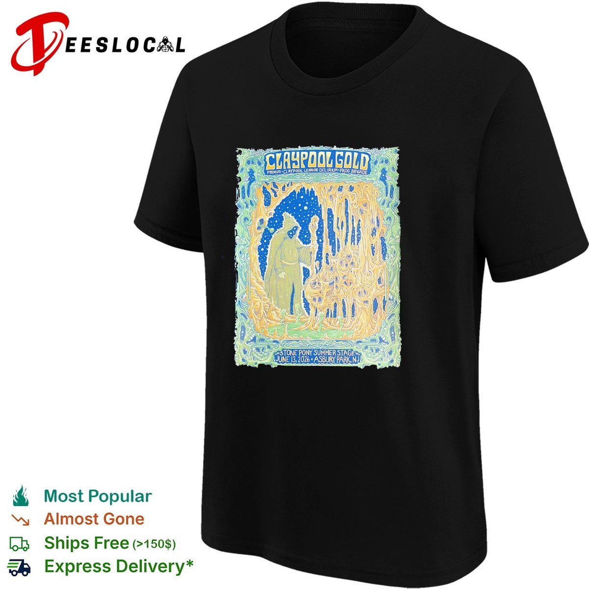 Claypool Gold Primus Claypool Lennon Delirium and Frog Brigade Asbury Park 2026 shirt