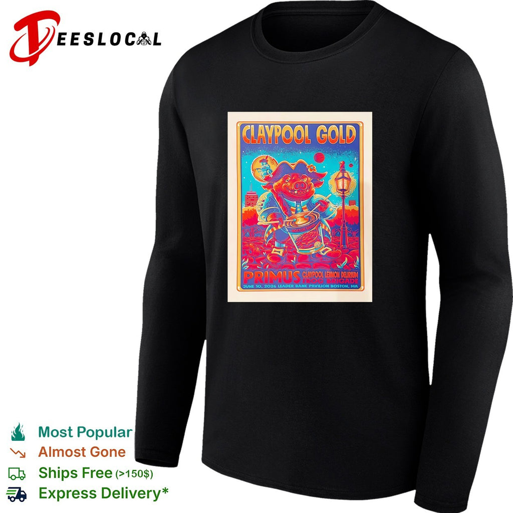 Claypool Gold Primus Claypool Lennon Delirium and Frog Brigade Boston MA 2026 Event poster shirt