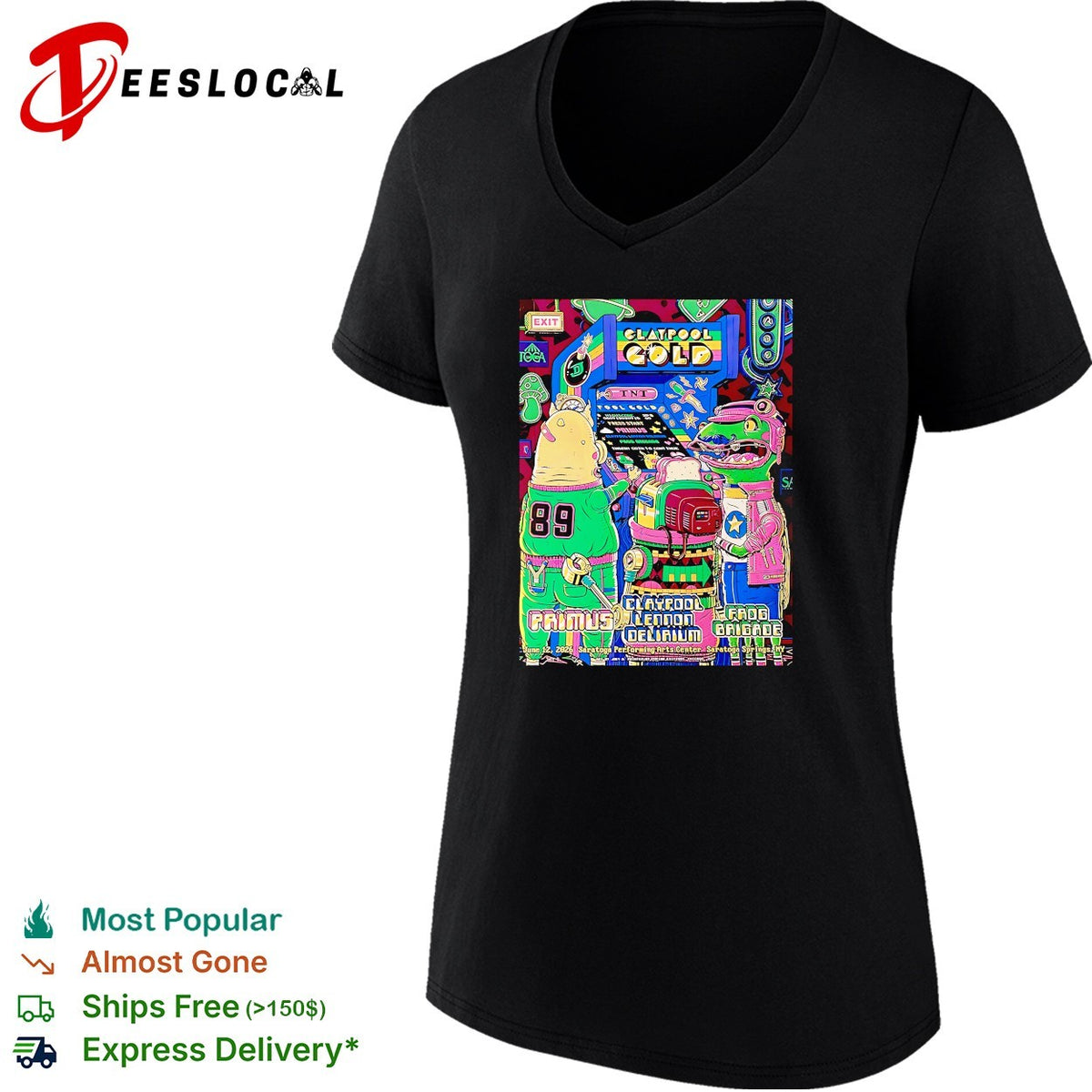Claypool Gold Primus Claypool Lennon Delirium and Frog Brigade Saratoga Springs New York 2026 shirt