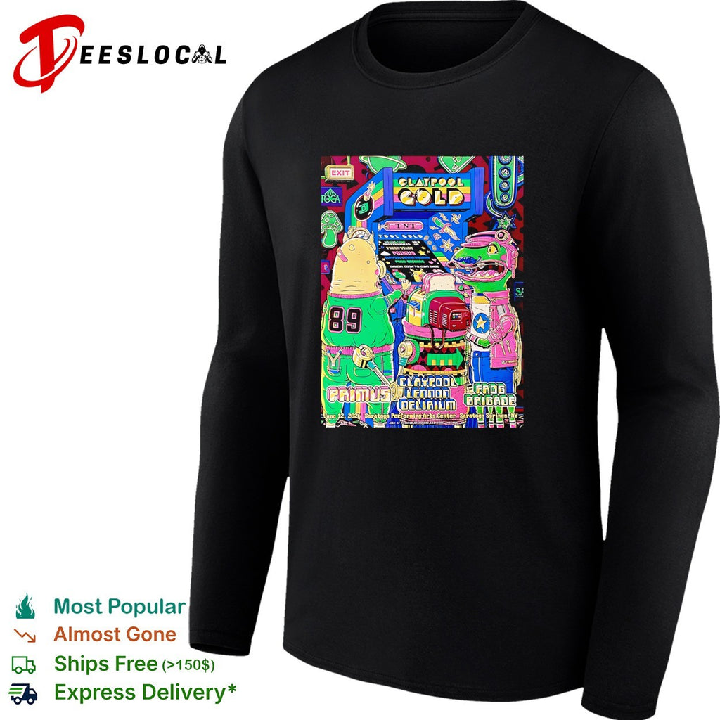 Claypool Gold Primus Claypool Lennon Delirium and Frog Brigade Saratoga Springs New York 2026 shirt