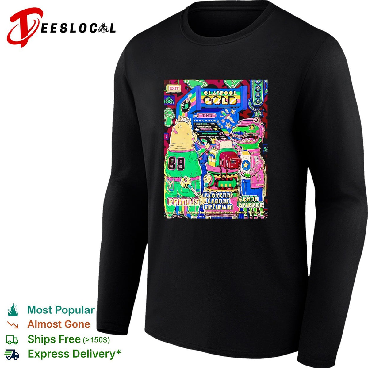 Claypool Gold Primus Claypool Lennon Delirium and Frog Brigade Saratoga Springs New York 2026 shirt