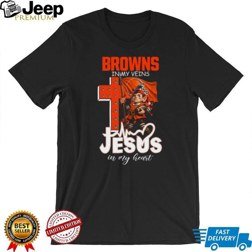 Cleveland Browns In My Veins Jesus In My Heart Christian Fan Coffee T Shirt