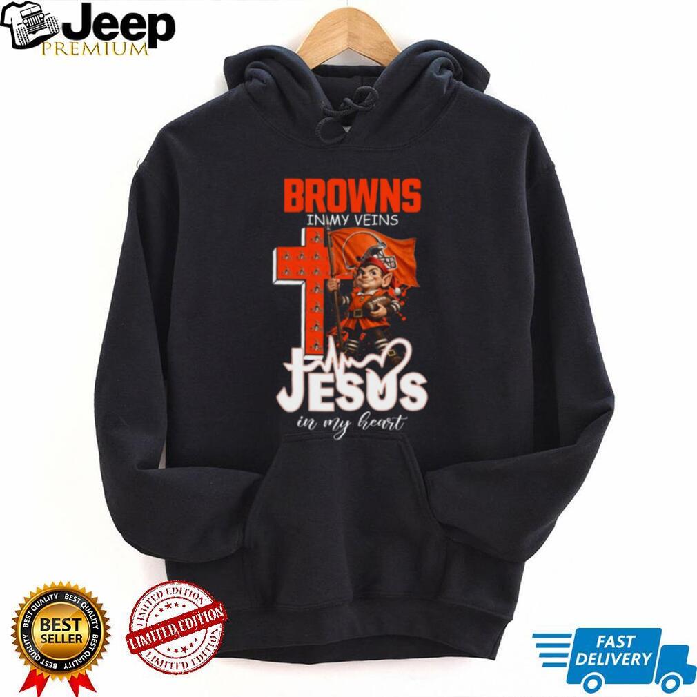 Cleveland Browns In My Veins Jesus In My Heart Christian Fan Coffee T Shirt
