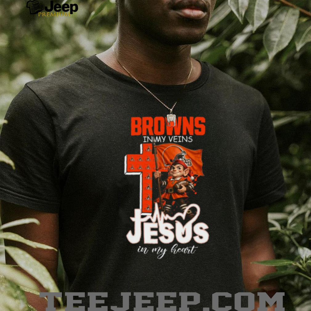 Cleveland Browns In My Veins Jesus In My Heart Christian Fan Coffee T Shirt