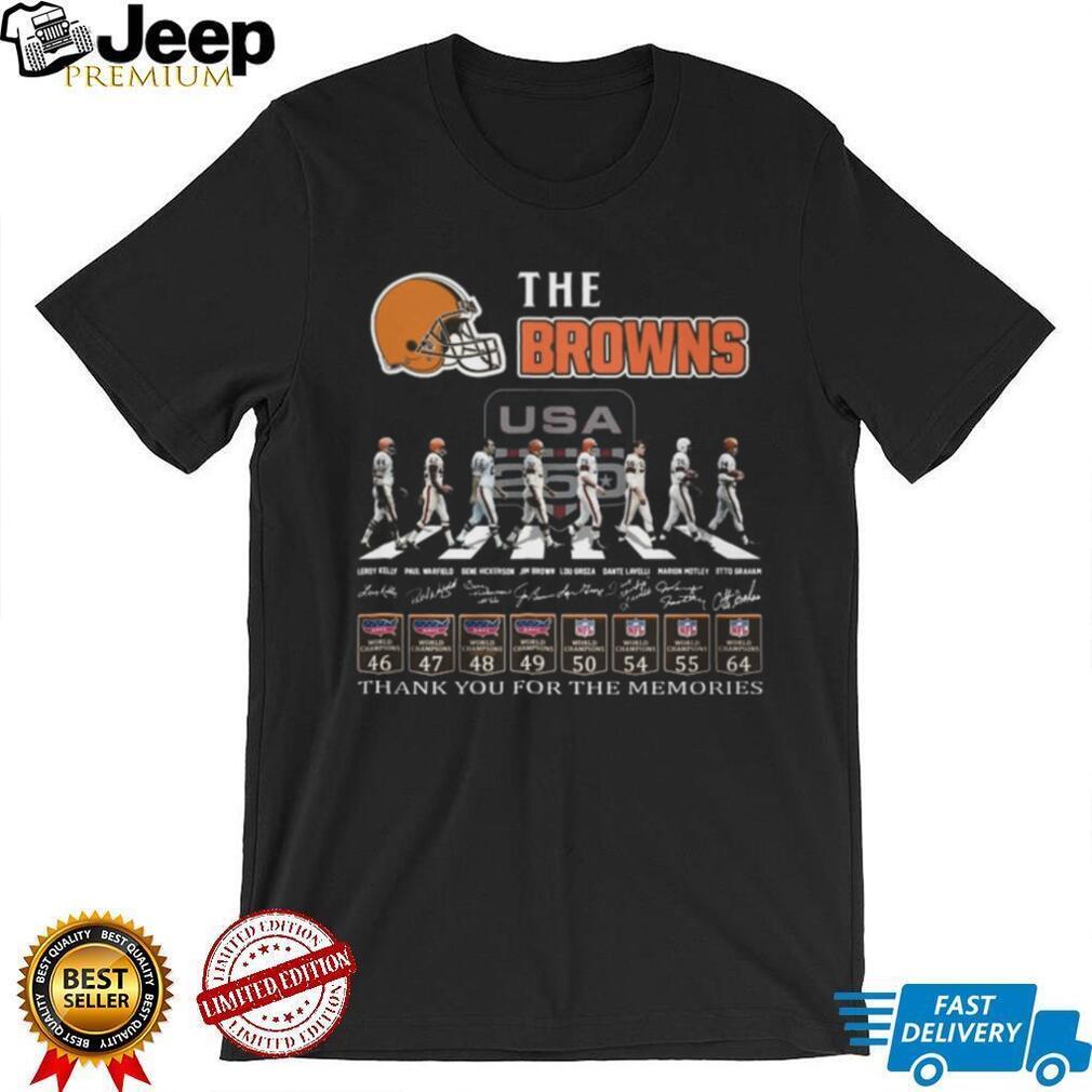 Cleveland Browns USA Abbey Road World Champions Legend Signatures Retro Football Fans Shirt