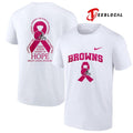 Cleveland Browns never ever giving up hope breast cancer awareness shirt