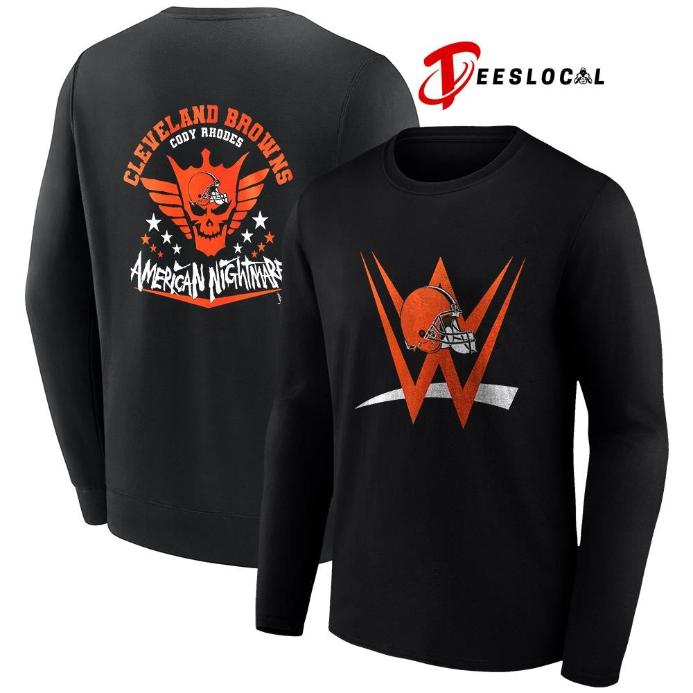 Cleveland Browns x Cody Rhones American nightmare logo shirt