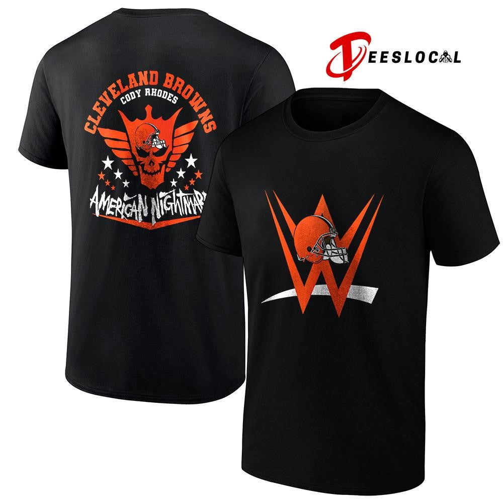 Cleveland Browns x Cody Rhones American nightmare logo shirt