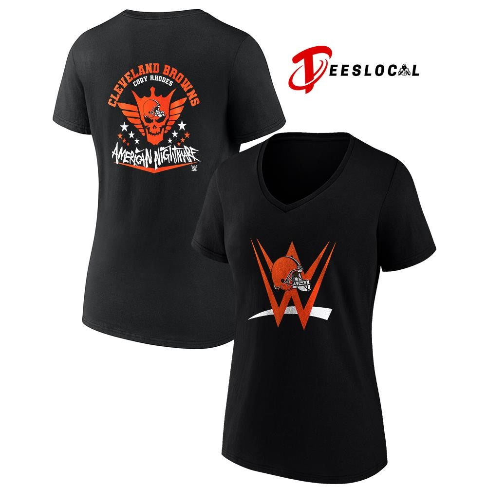 Cleveland Browns x Cody Rhones American nightmare logo shirt