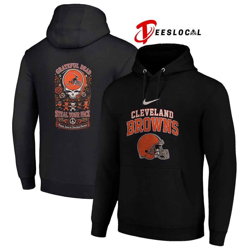 Cleveland Browns x Grateful Dead steal your face peace love logo shirt