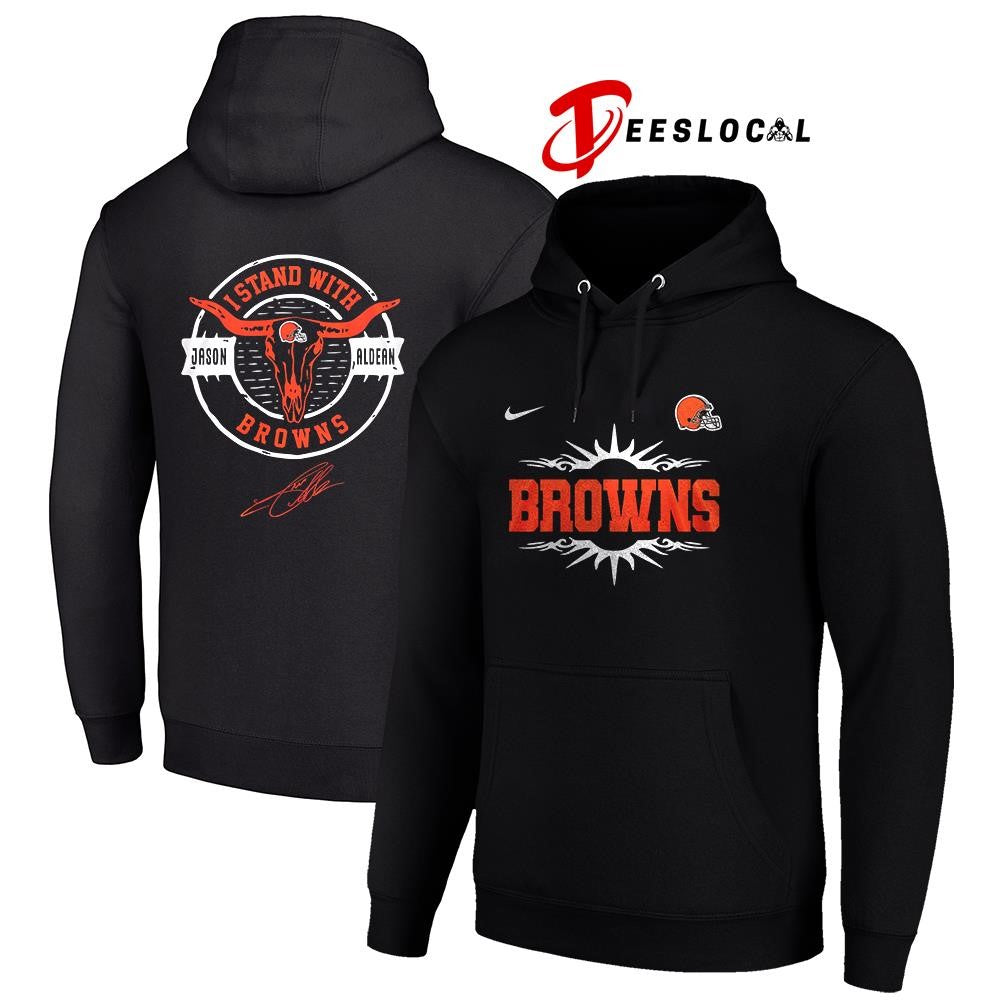 Cleveland Browns x Jason Aldean I stand signature logo shirt