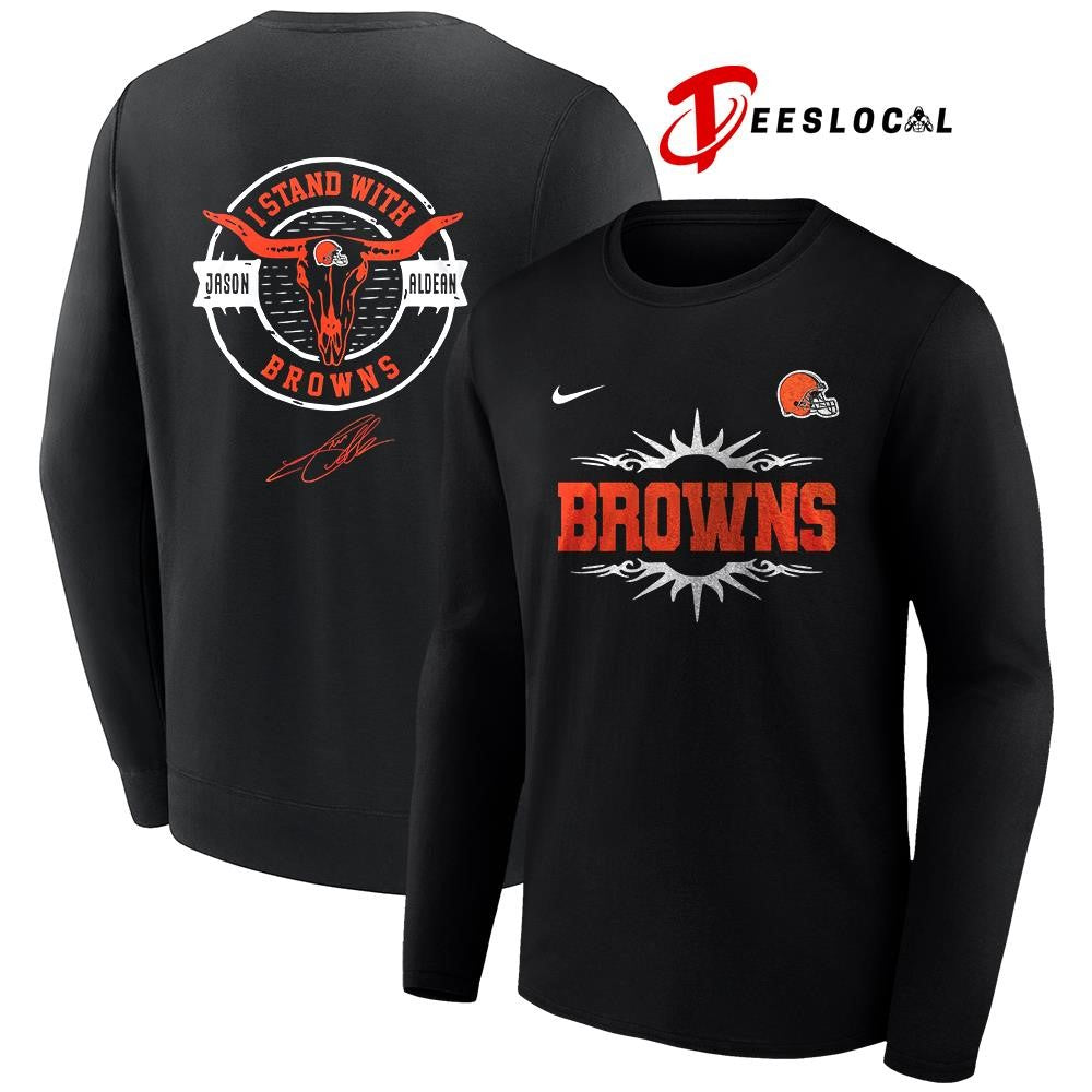 Cleveland Browns x Jason Aldean I stand signature logo shirt