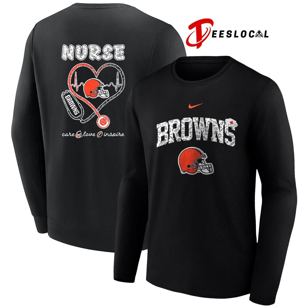 Cleveland Browns x Nurse care love inspire logo shirt