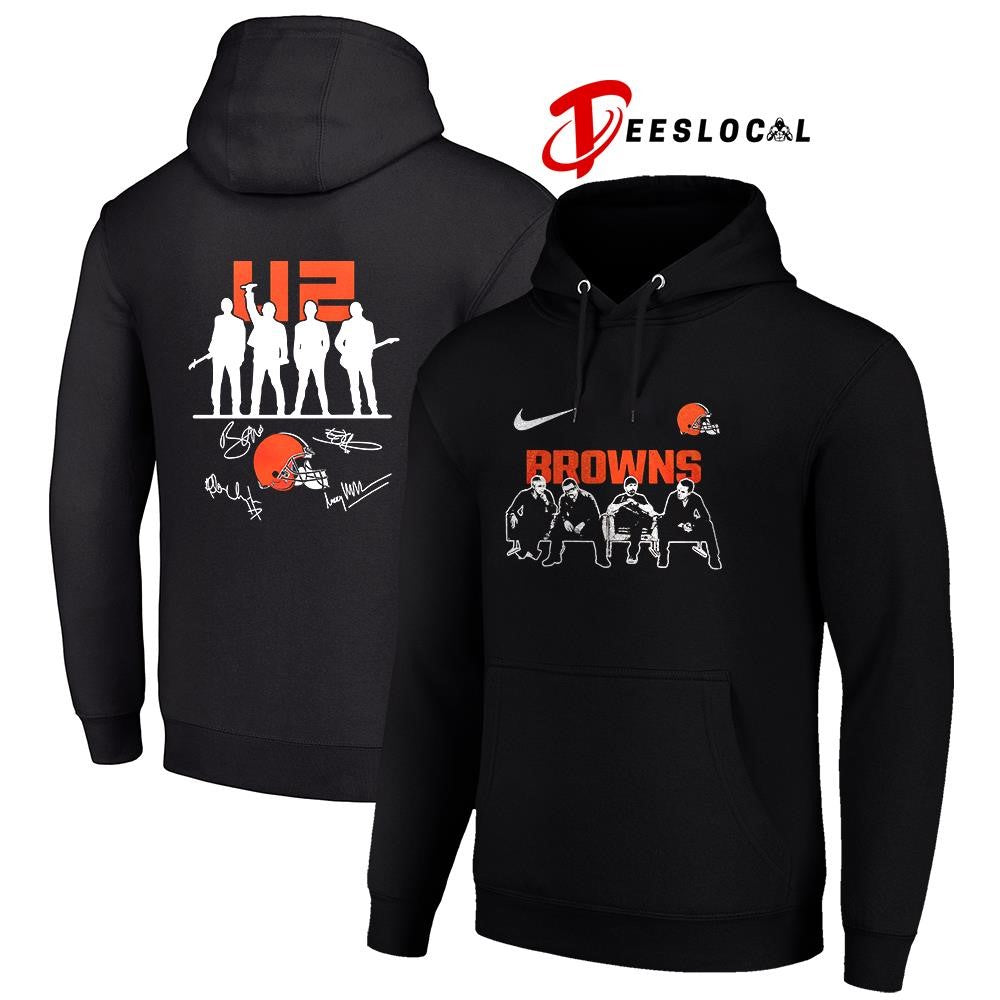 Cleveland Browns x U2 band signature silhouette shirt