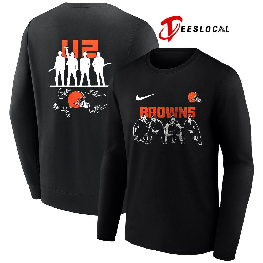 Cleveland Browns x U2 band signature silhouette shirt