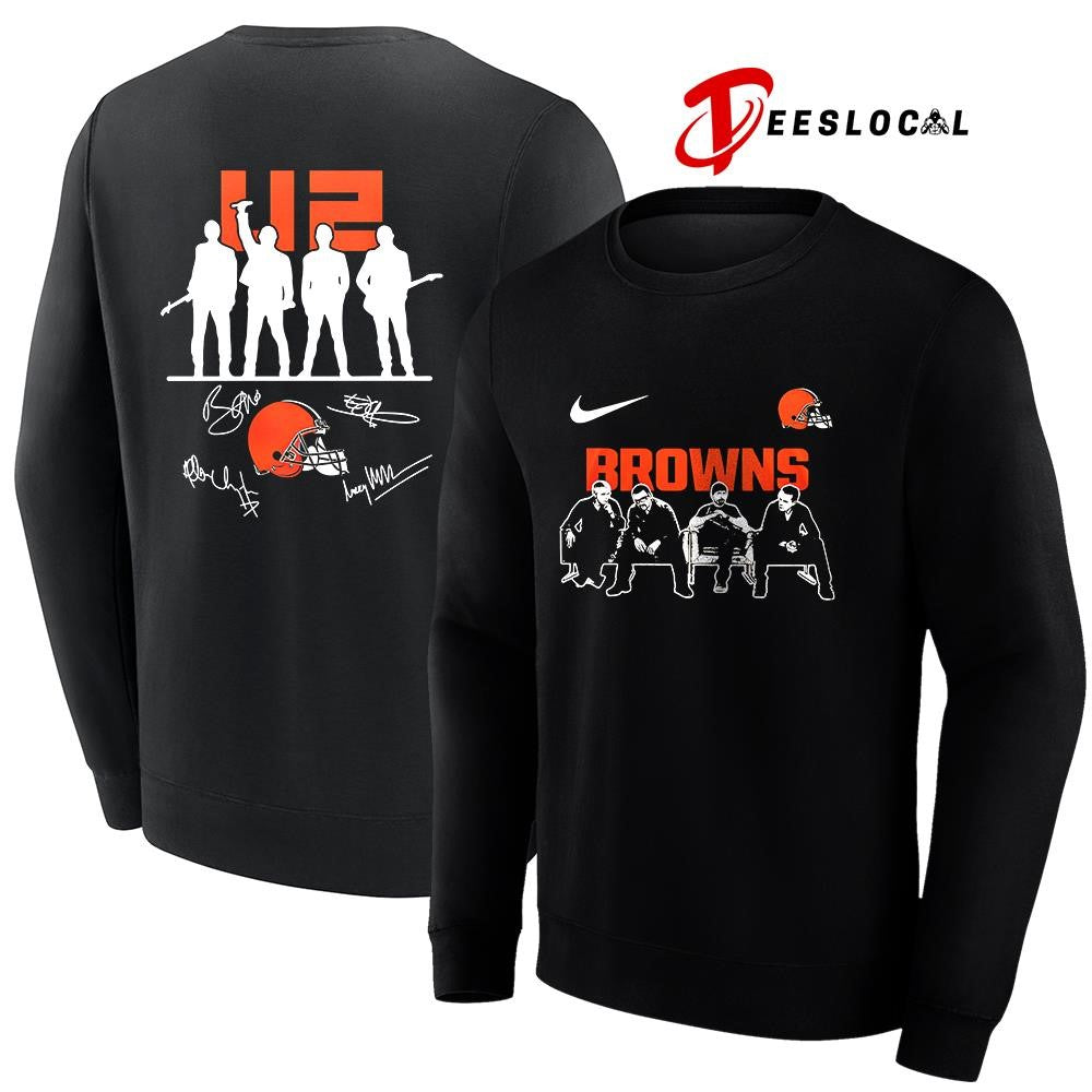 Cleveland Browns x U2 band signature silhouette shirt