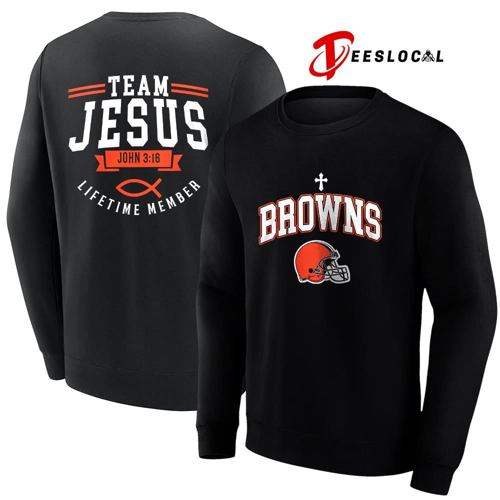Cleveland Browns x team Jesus lifetime member John 3 16 logo shirt
