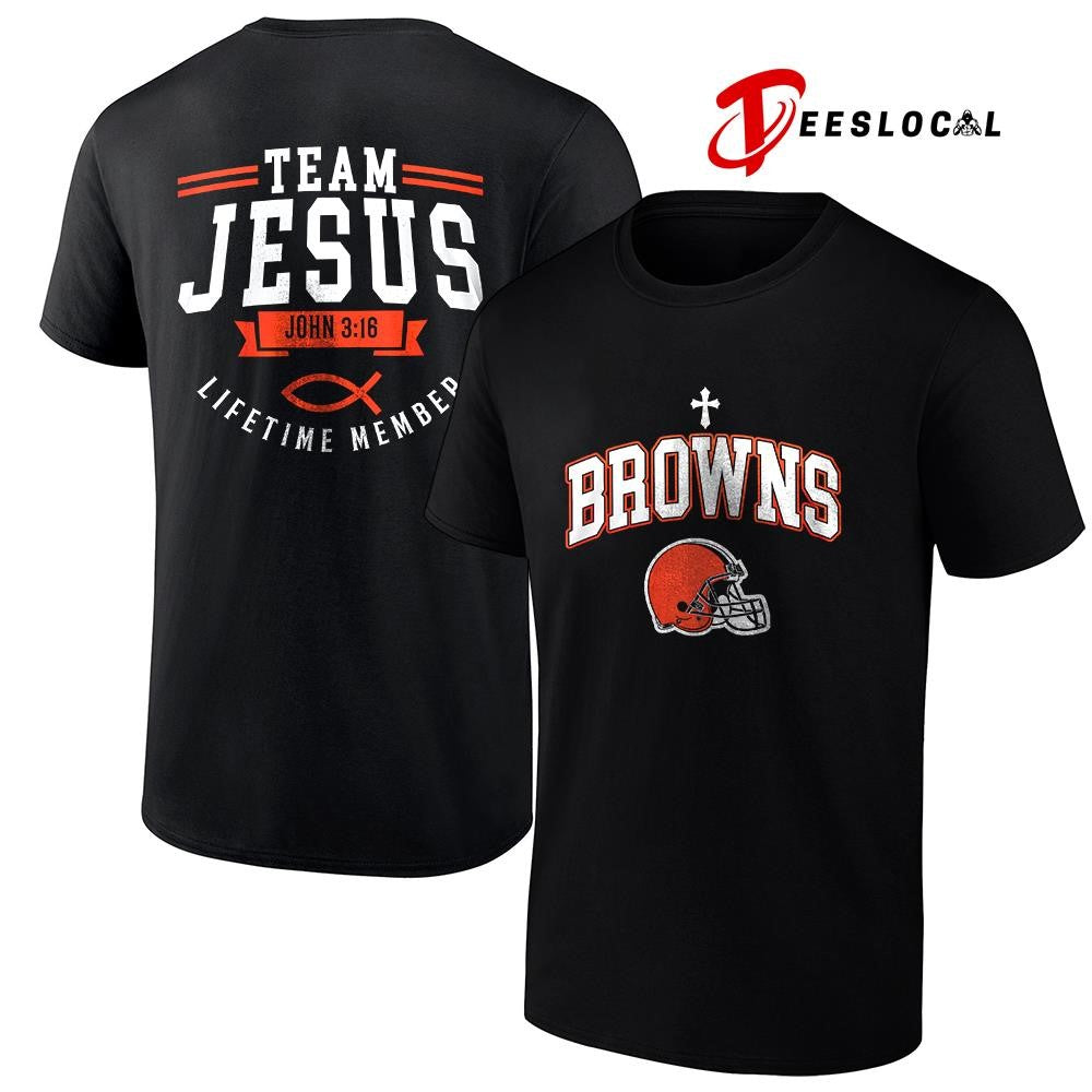 Cleveland Browns x team Jesus lifetime member John 3 16 logo shirt