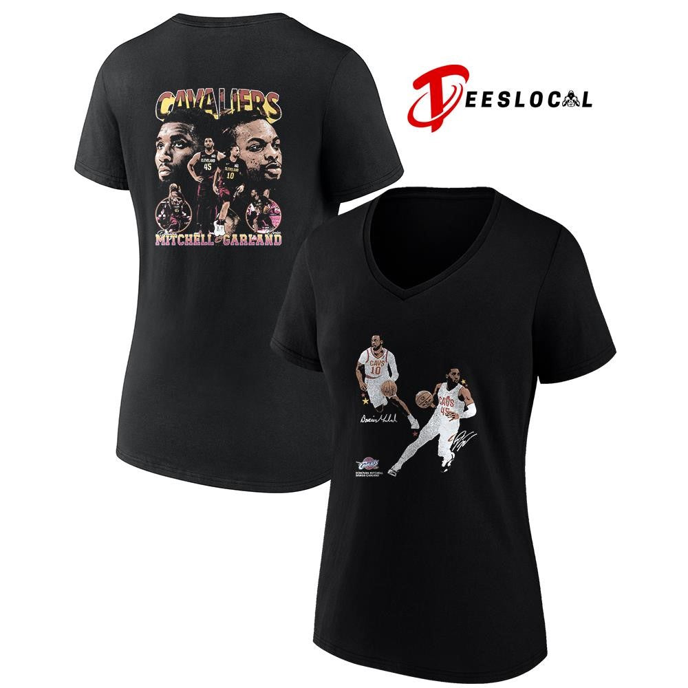 Cleveland Cavaliers Donovan Mitchell x Darius Garland new school graphic signature shirt