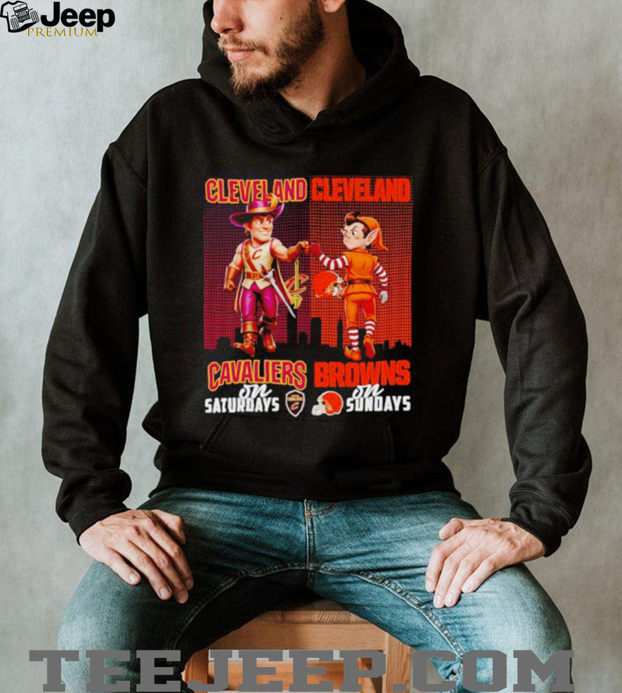 Cleveland Cavaliers on Saturdays Cleveland Browns on Sundays Dual Fan T Shirt