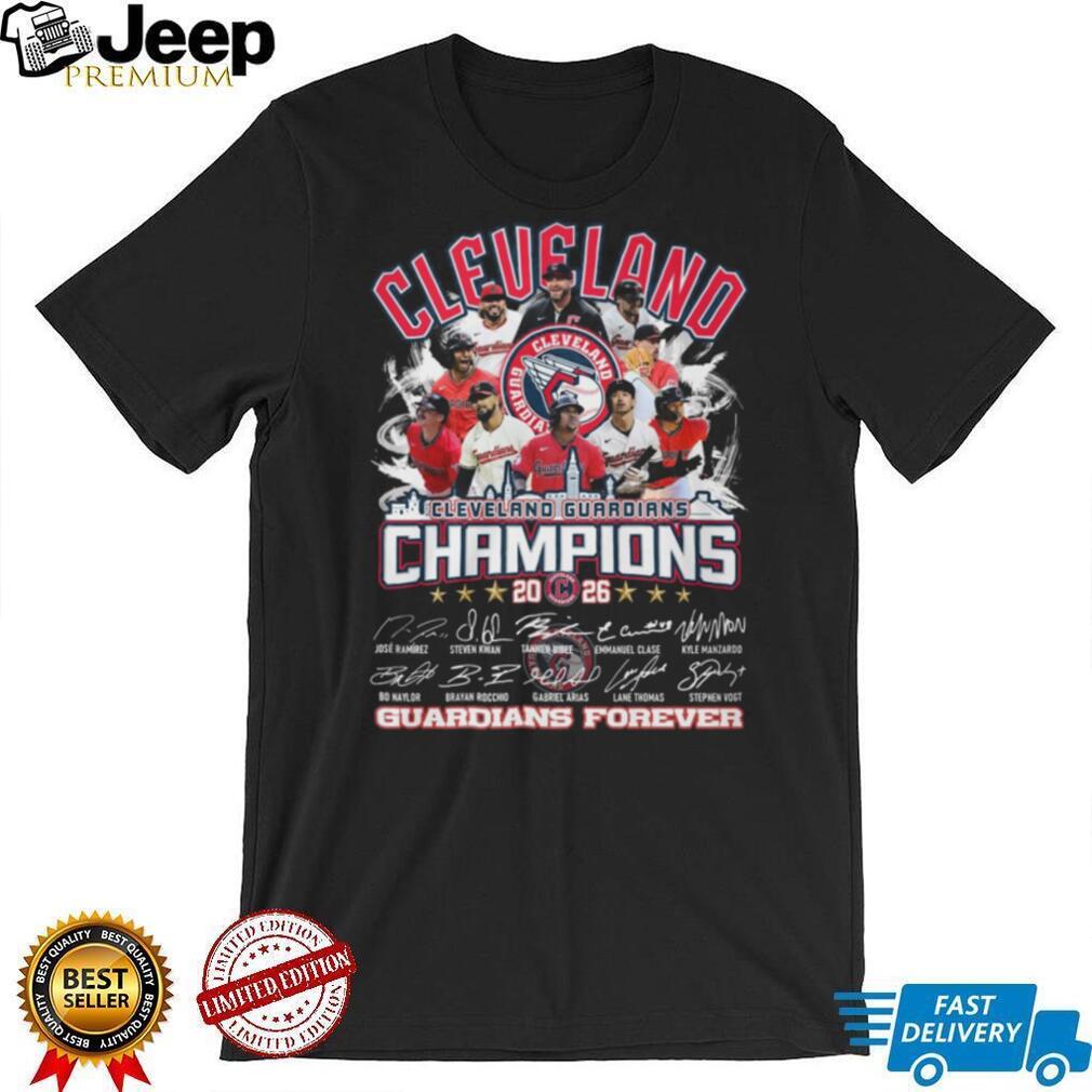 Cleveland Guardians 2026 Champions Forever Team Player Signatures T Shirt