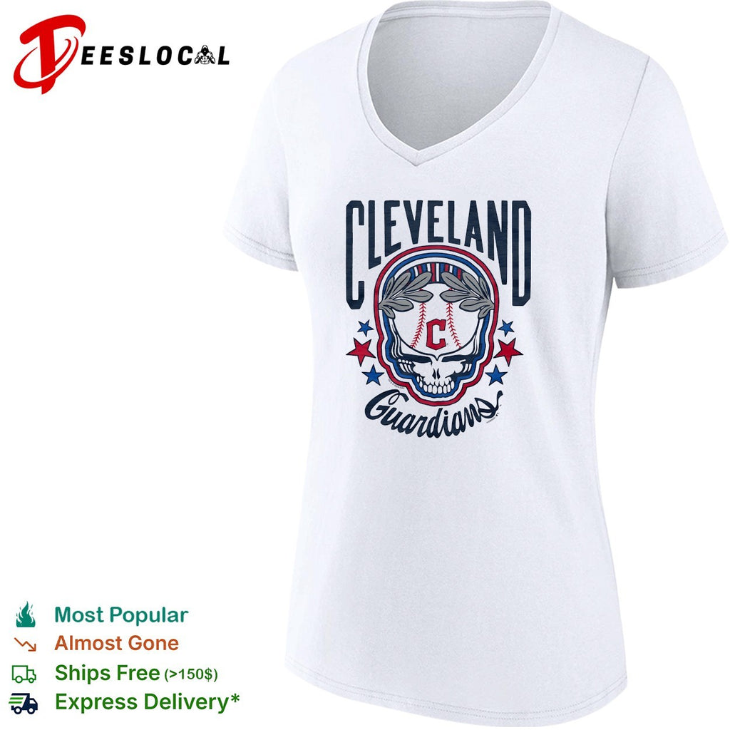 Cleveland Guardians x Grateful Dead skull MLB graphic shirt