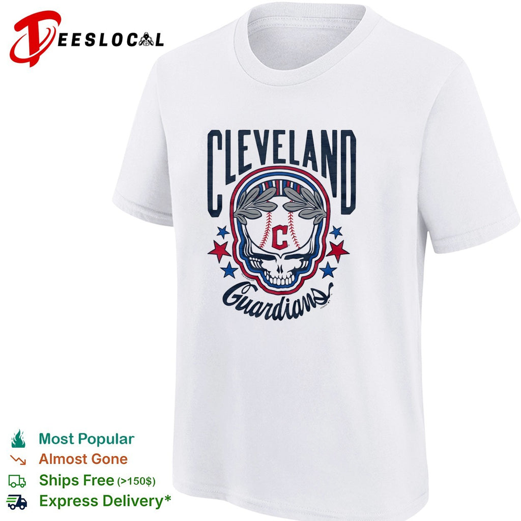 Cleveland Guardians x Grateful Dead skull MLB graphic shirt