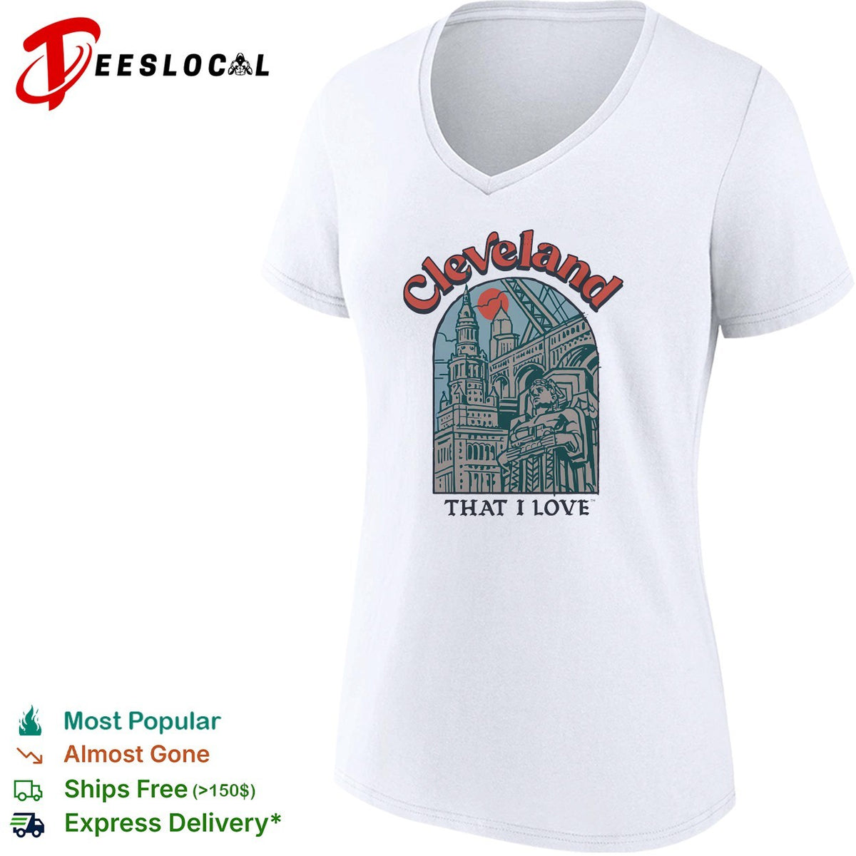Cleveland That I Love city arch illustration art shirt