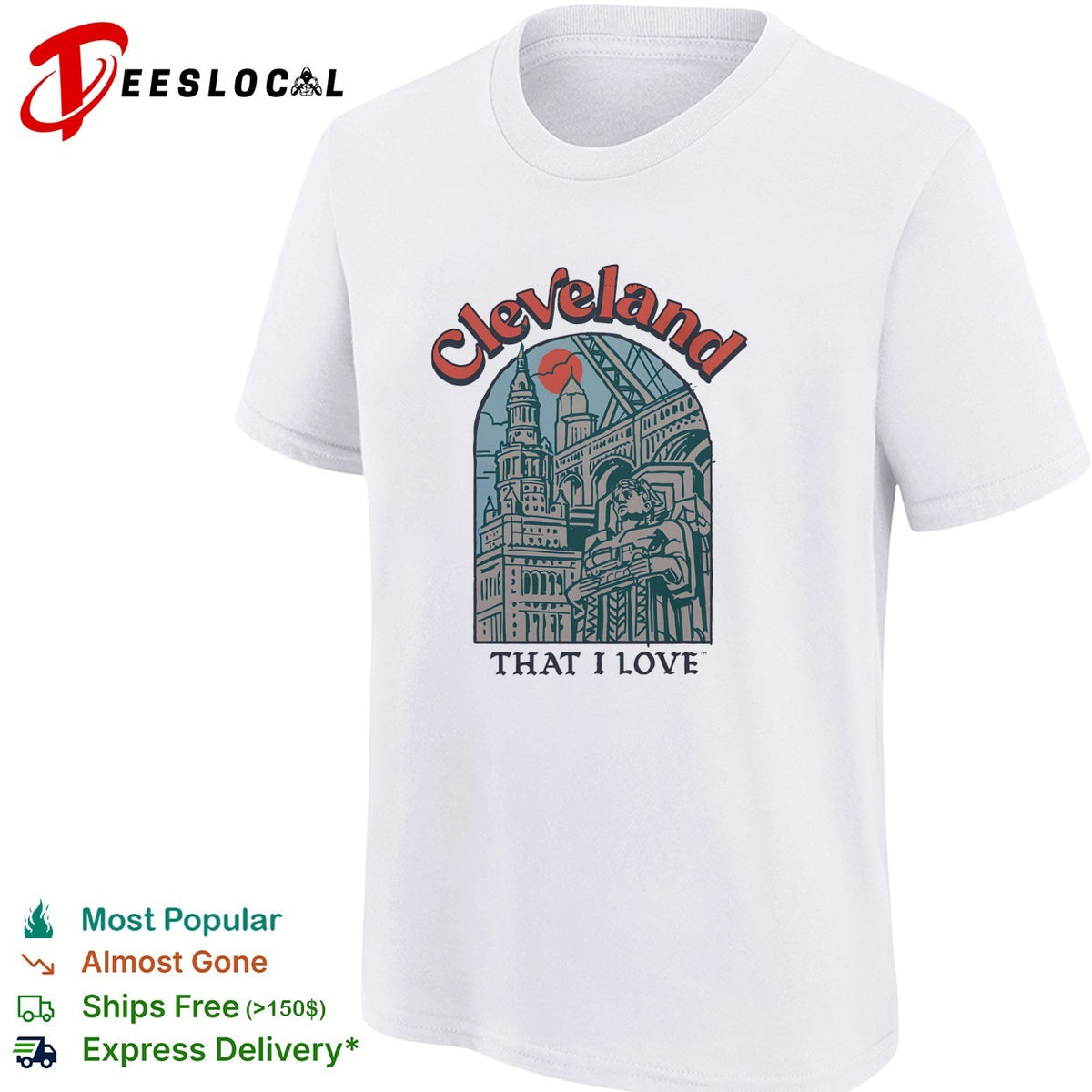 Cleveland That I Love city arch illustration art shirt