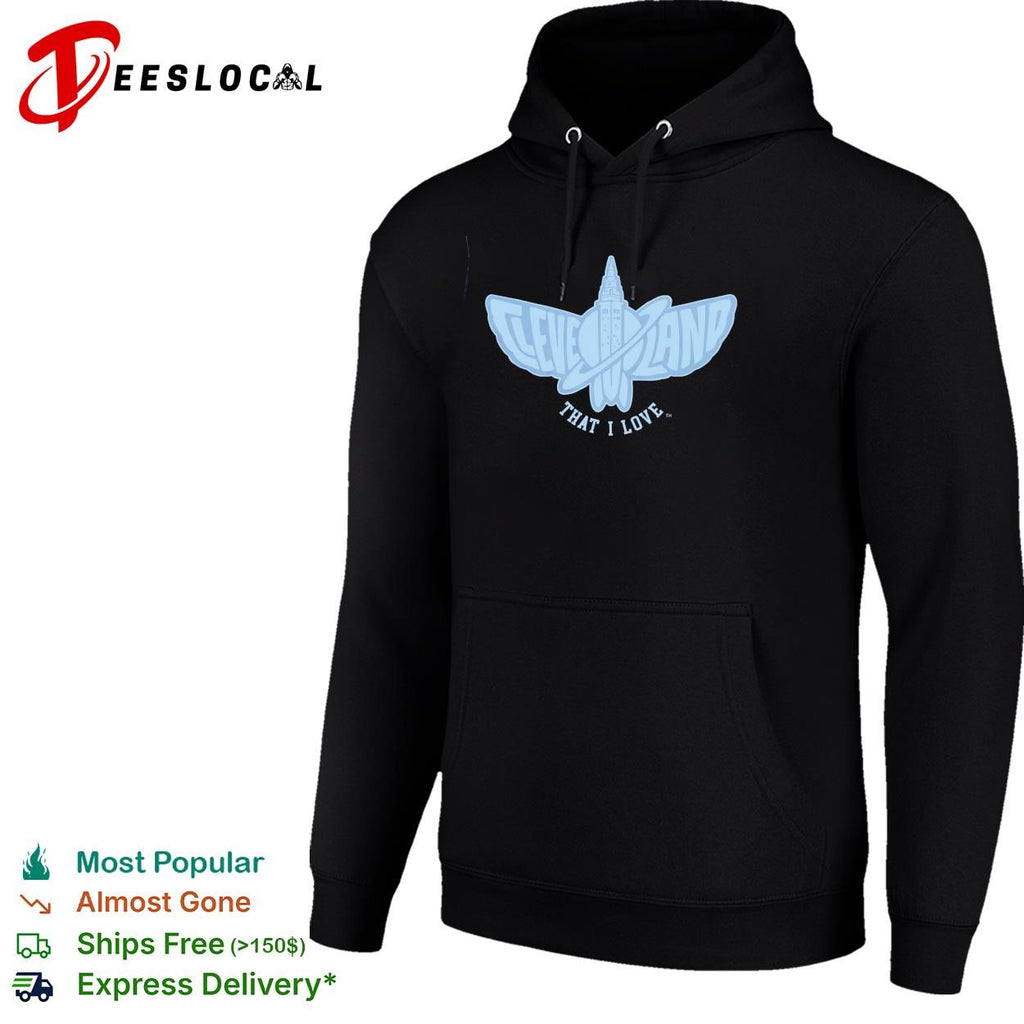 Cleveland That I Love city skyline moth butterfly logo shirt