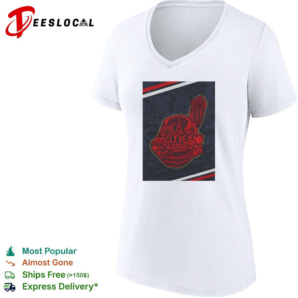 Cleveland baseball team city mosaic logo art shirt