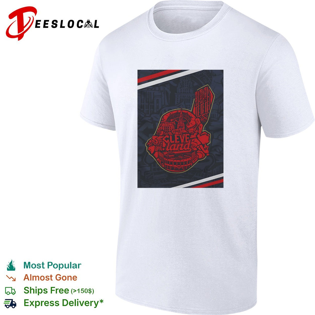 Cleveland baseball team city mosaic logo art shirt