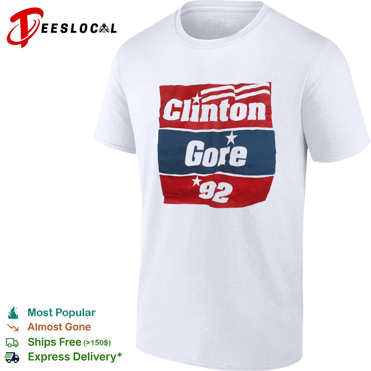 Clinton Gore 92 Election Products Landmark Products Corp Campaign Politics shirt
