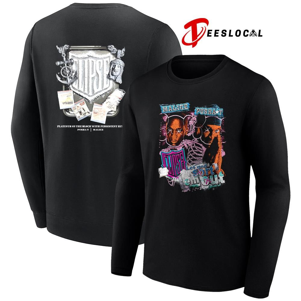 Clipse x Malice Pushat let God sort em out platinum on the block shirt