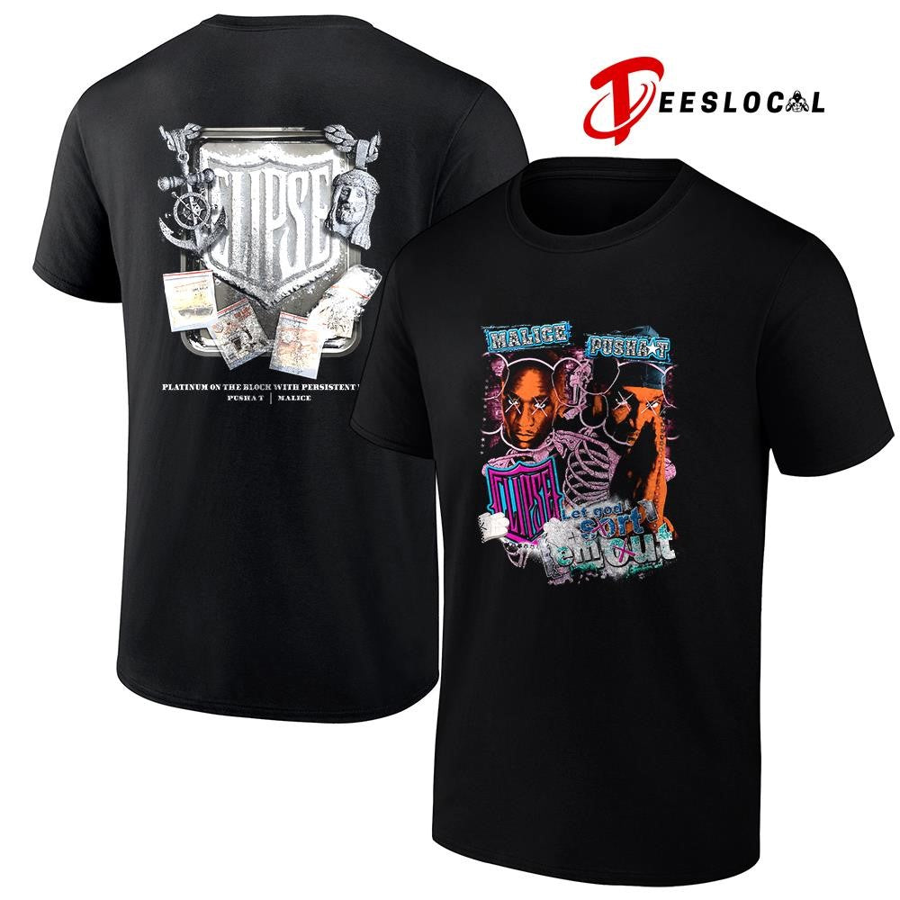Clipse x Malice Pushat let God sort em out platinum on the block shirt