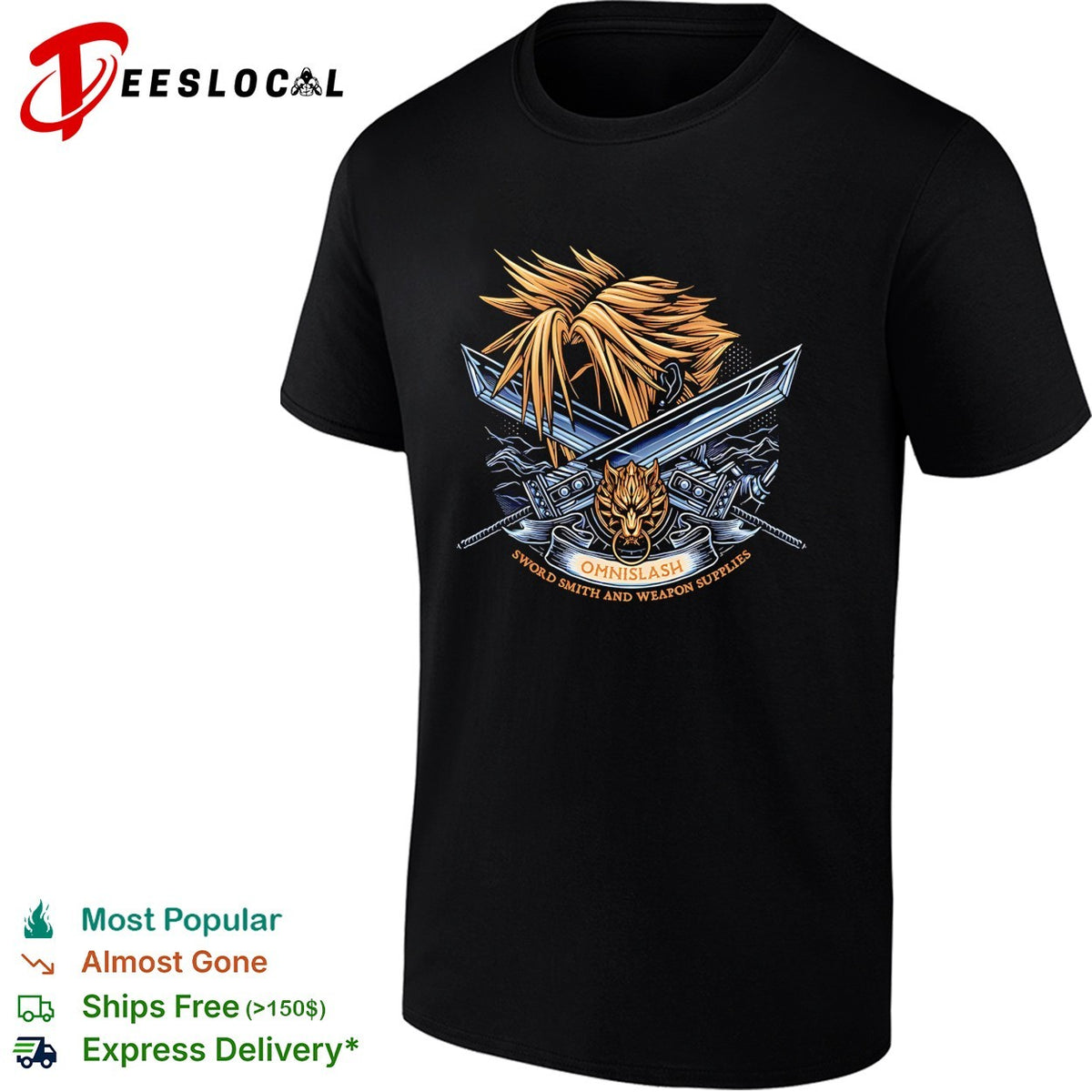 Cloud Strife Final Fantasy VII Omnislash Sword Smith and Weapon Supplies shirt
