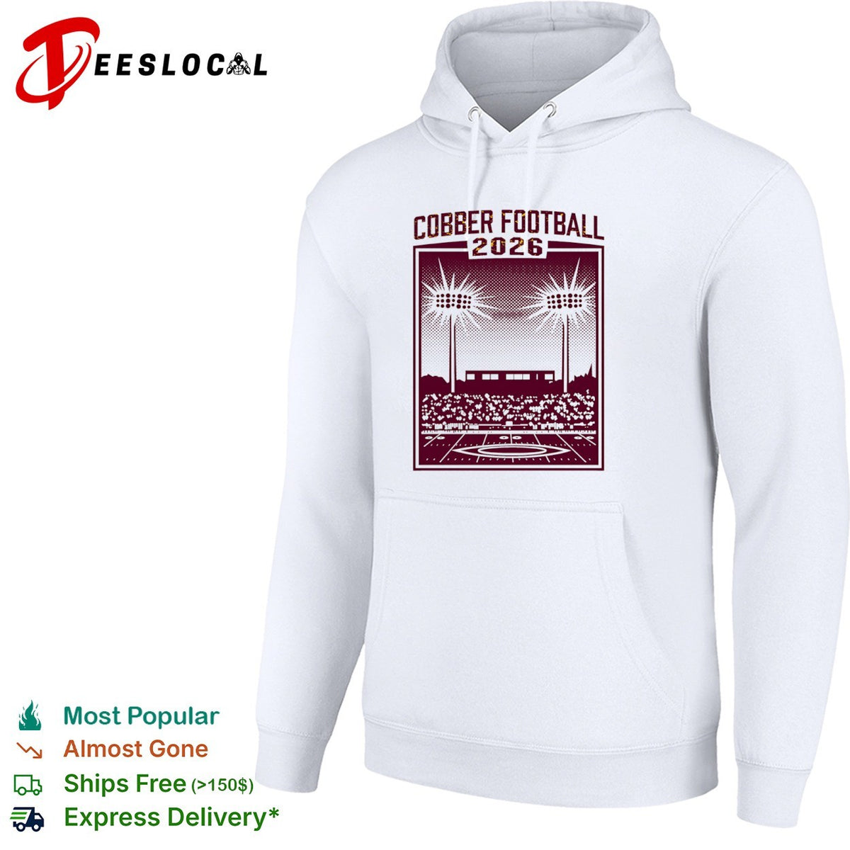 Cobber Football 2026 stadium lights game day crowd shirt